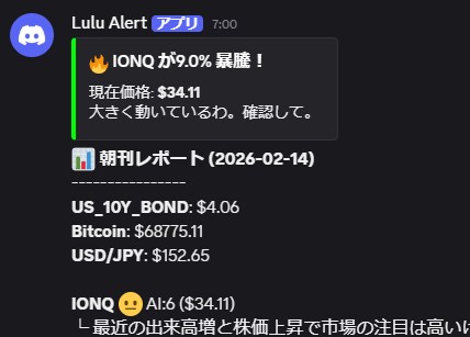 株・仮想通貨のDiscord Botを開発します あなた専用銘柄カスタマイズ！RSIや暴落をDiscord通知 イメージ2