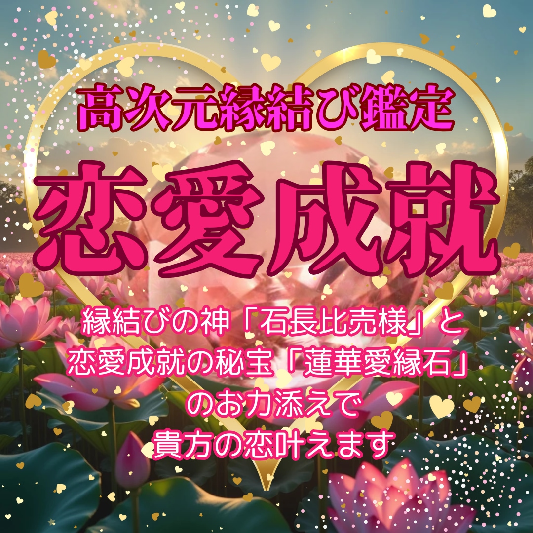 貴方の恋を叶える奇跡の高次元縁結びします 縁結びの神と超希少石の高波動力で豊かな愛と幸福に導く特別鑑定 イメージ1
