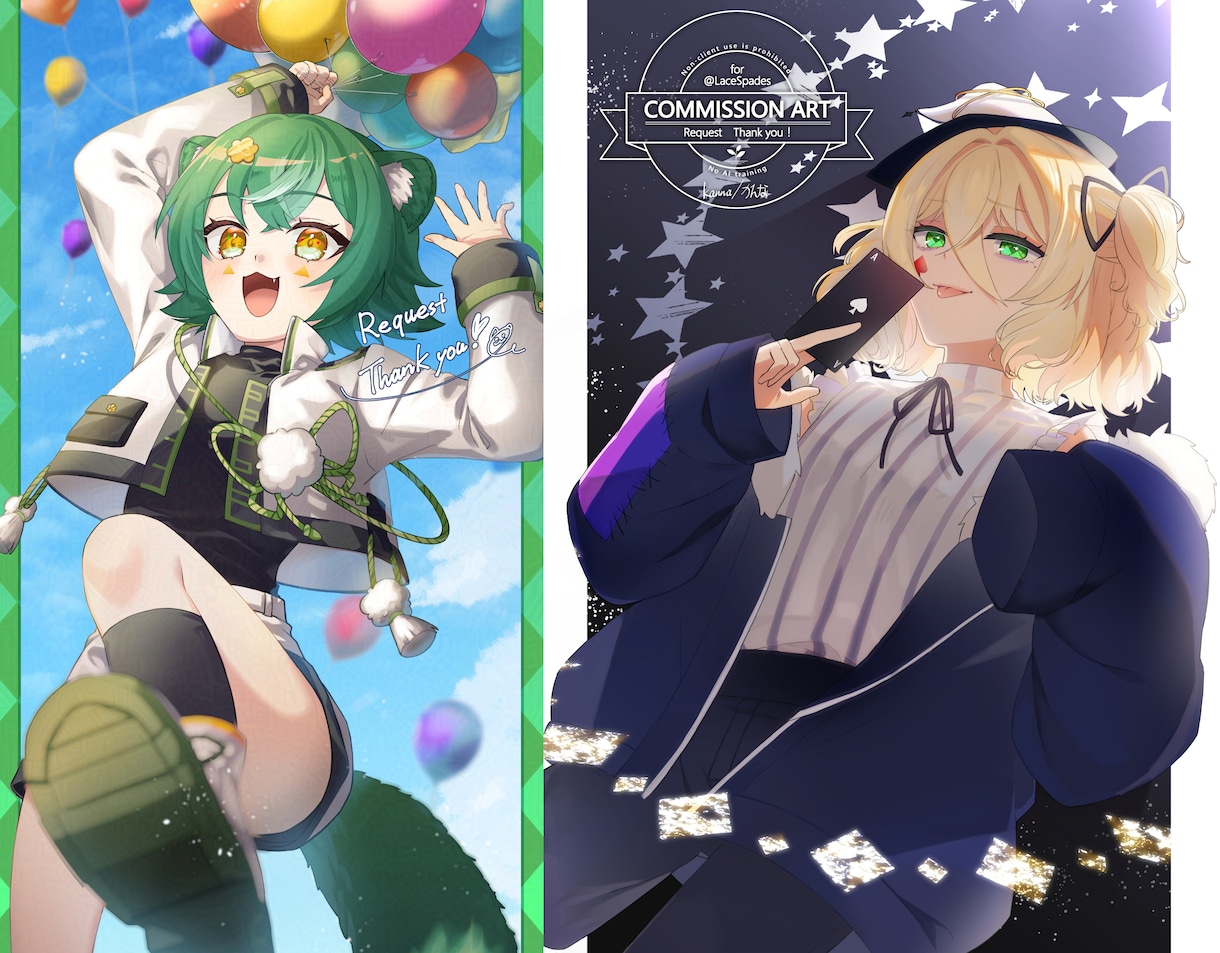 初心者様歓迎!ご希望イラスト描きます 立ち絵・一枚絵・グッズ・サムネイル…用途に合わせご依頼OK♪ イメージ6