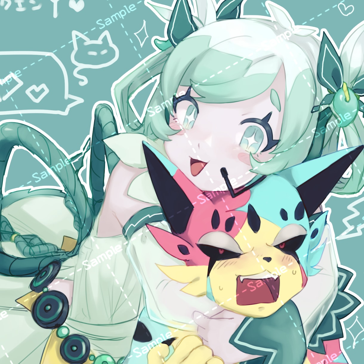 夢絵や創作などの一枚絵などを作成いたします コテ同/配信者様へのイラストプレゼントにも！ イメージ3