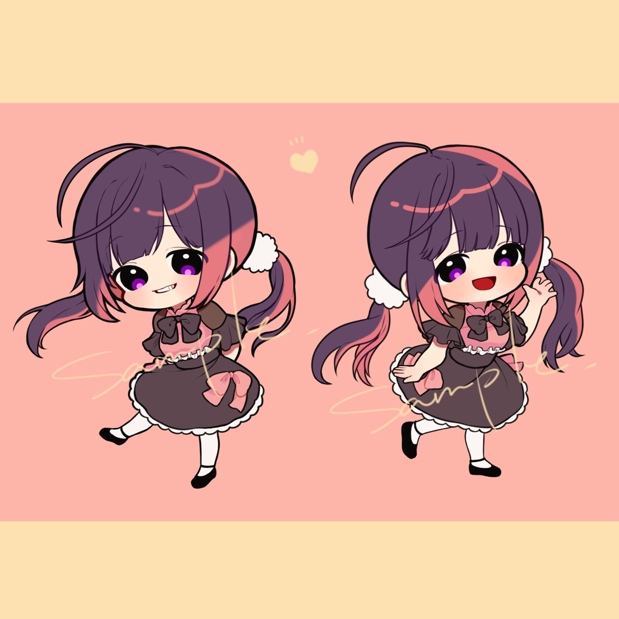 可愛いミニキャラ(二頭身)描きます グッズや、配信での立ち絵などに利用できるミニキャラを描きます イメージ5