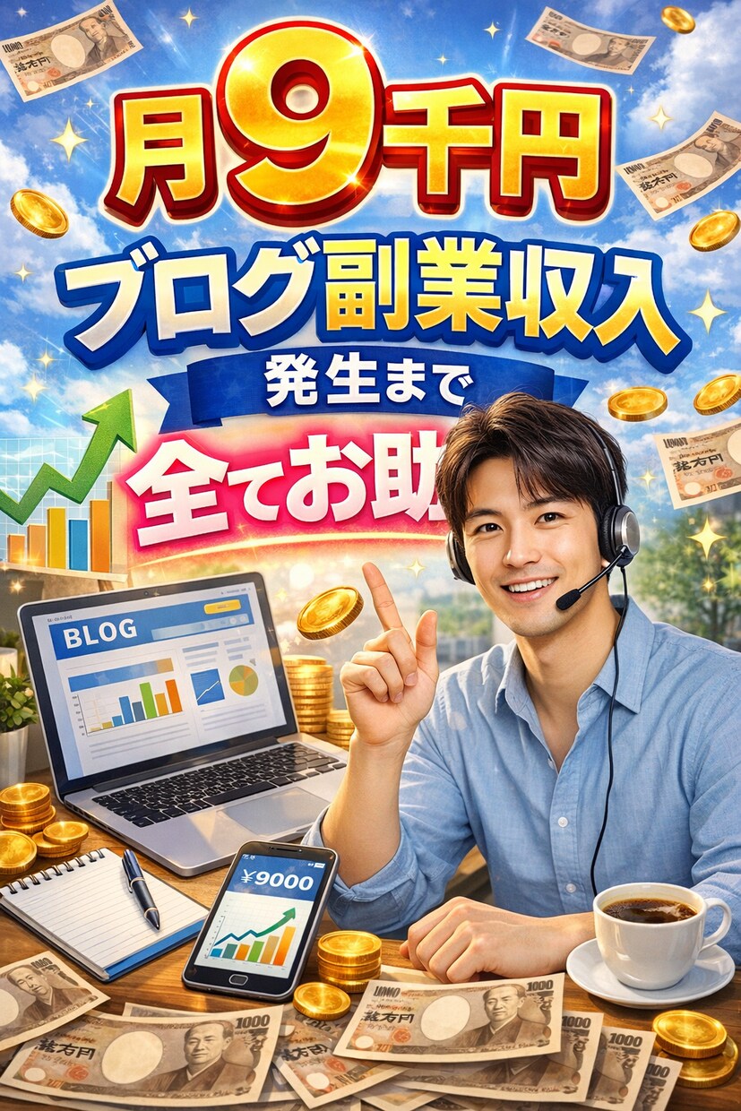 ブログ副業収入発生まで全てお助けします WP設定・キーワード選定・SEO・記事添削まで完全サポート！ イメージ1