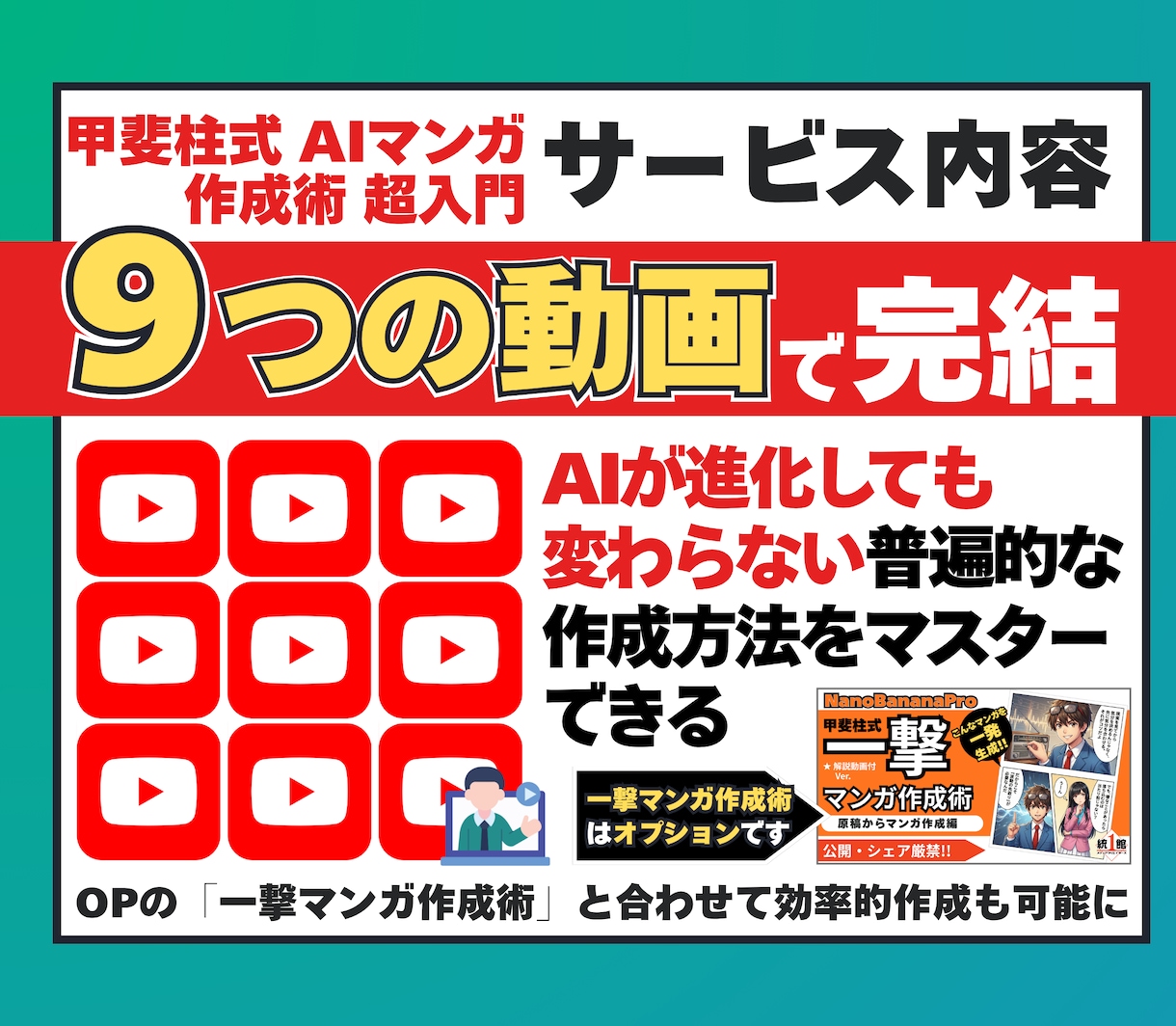 初心者･挫折者必見／AIマンガ作成術超入門教えます AIマンガでの権利収入への道は「まずAIマンガが作れること」 イメージ2