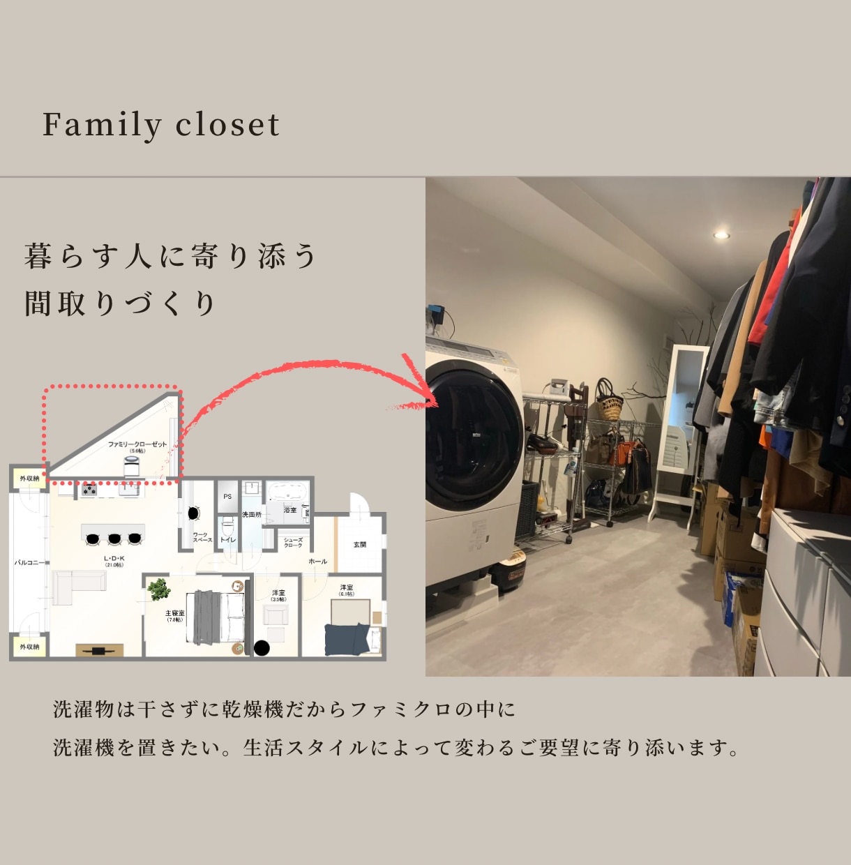 中古リノベーションの間取を提案します 家事動線にこだわり子供とペットと暮らす間取をつくります♪ イメージ8