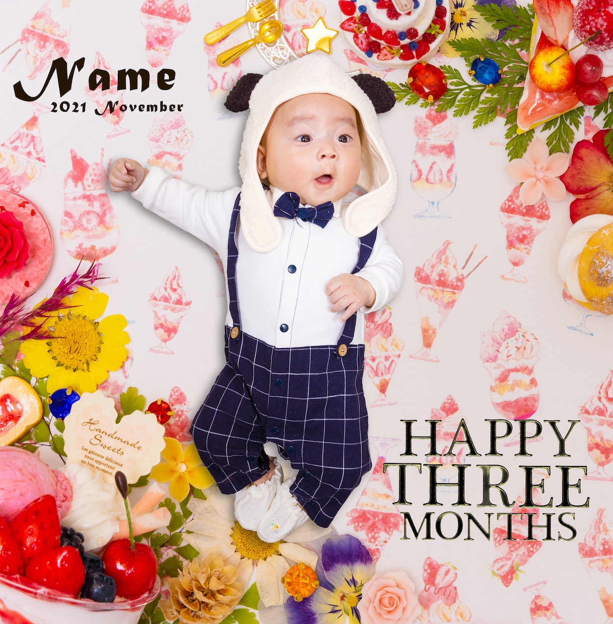 赤ちゃんのマンスリーフォトをデザインします 毎月の記念写真をカラフルに仕上げます！出産祝いにも最適です イメージ4