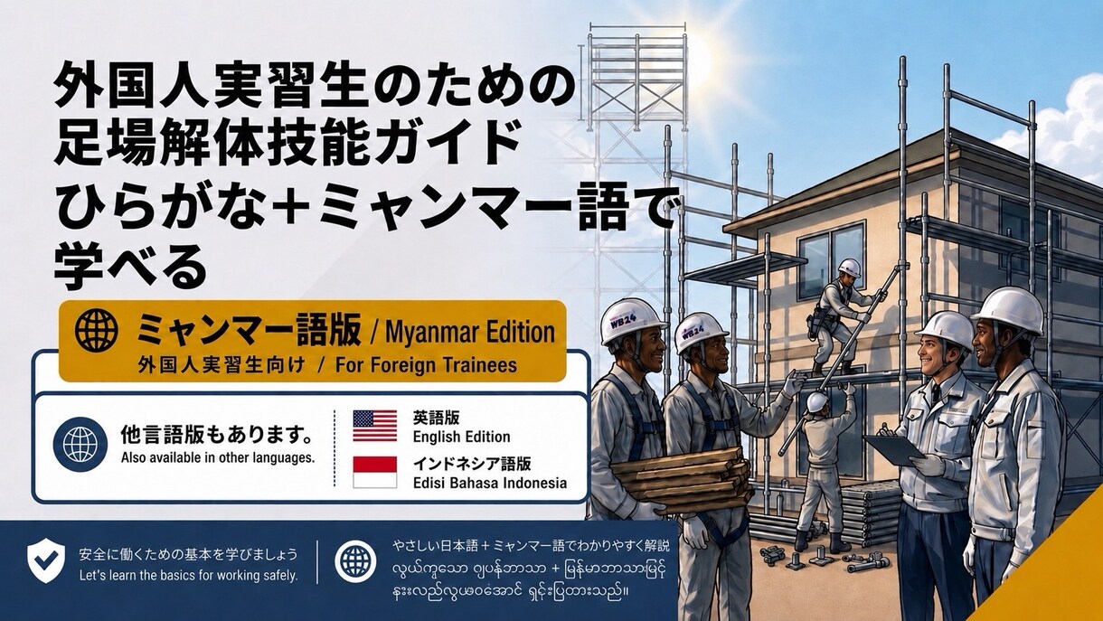外国人向けの足場の教科書を販売します 現場経験20年監修 外国人向け足場教育5冊 ミャンマー語版 イメージ5