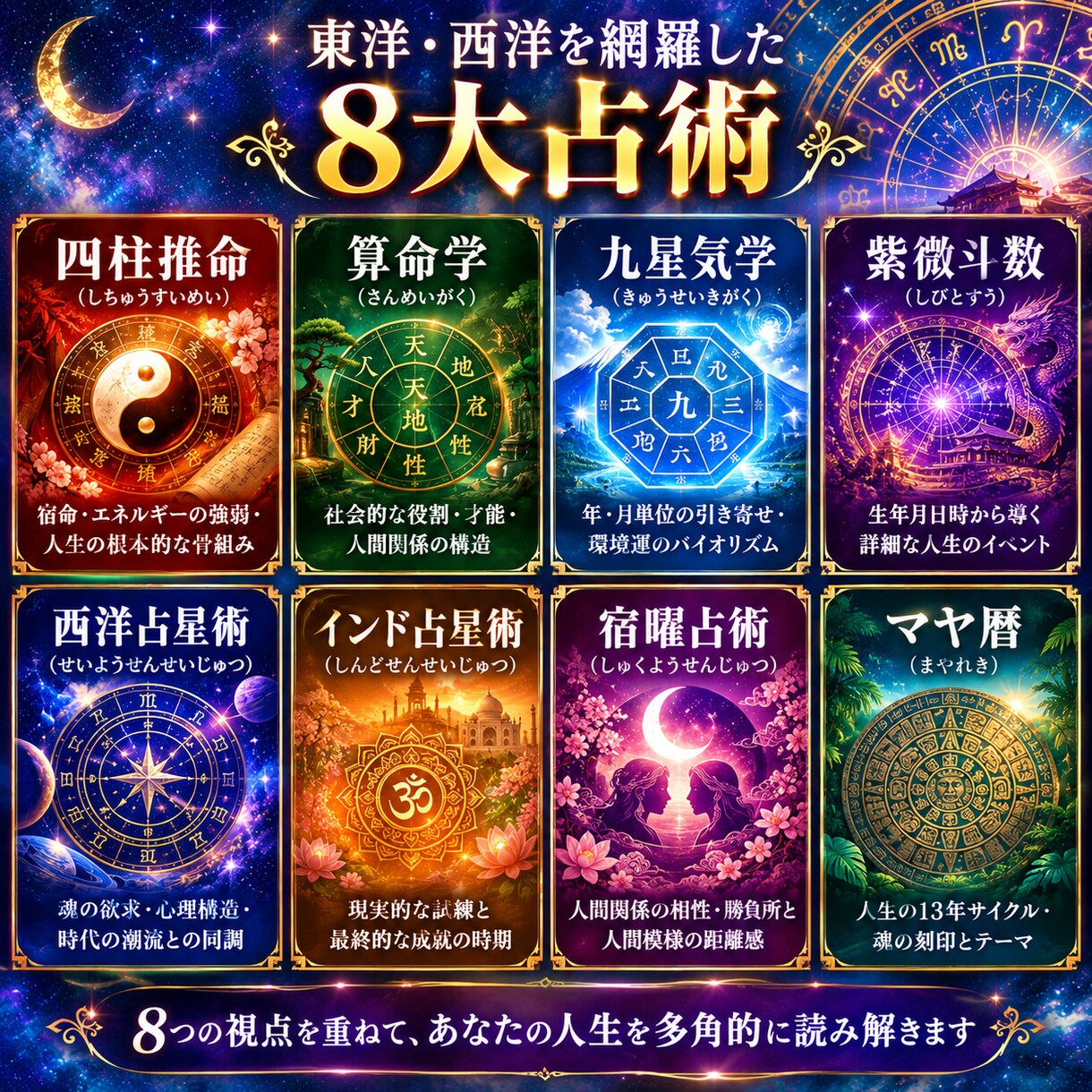 向こう10年の運勢＆あなたの未来を総合鑑定します 8つの視点から人生の流れと転機を多角的に分析 イメージ2