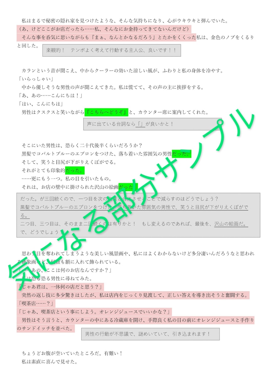 作品に書き込み型の感想を納品します 丁寧な対応を心掛けております！ イメージ4
