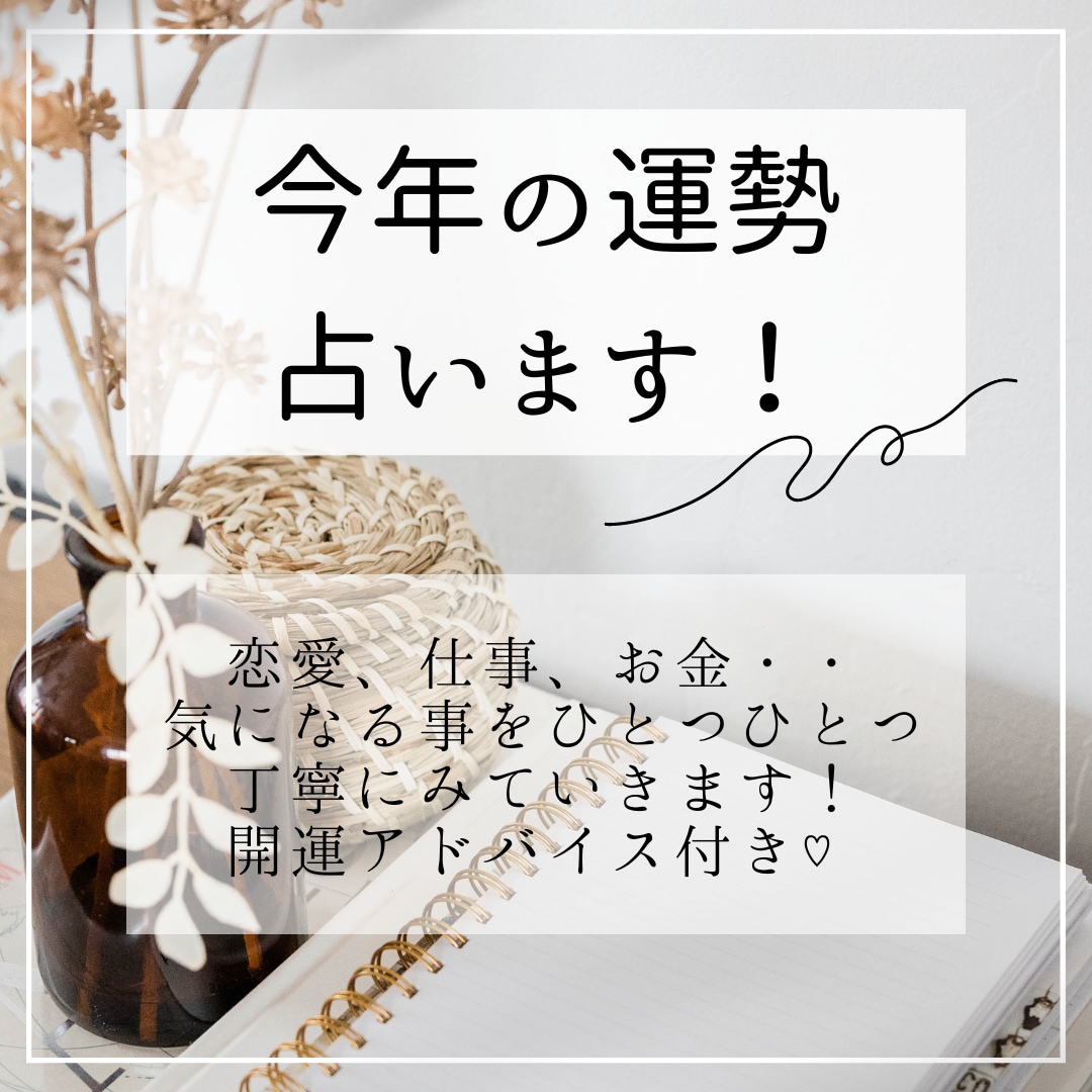 今年の運勢、生年月日からお伝えします 貴方だけの運勢を詳しく鑑定！運気を上げる開運アドバイス付 イメージ1