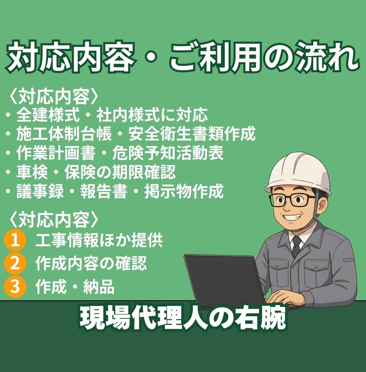 安全書類作成から安全管理まで引き受けます 他社がやらない！安全管理の雑務までまるごとサポート イメージ2