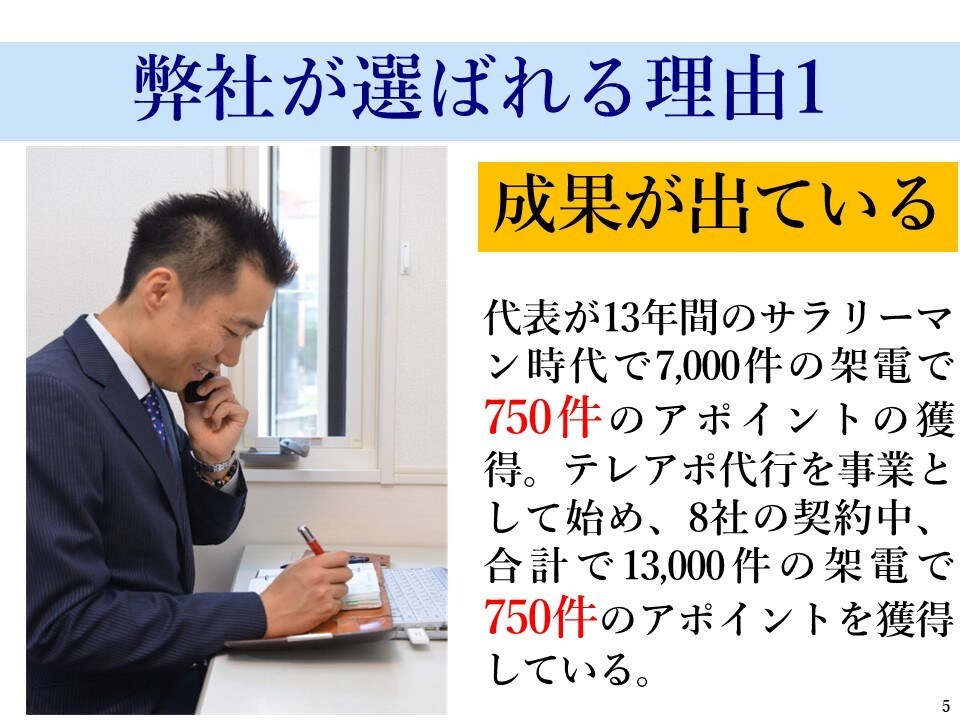 新規顧客開拓のためのテレアポ代行をします 20,000件中200件のアポを獲得した者がテレアポします イメージ6
