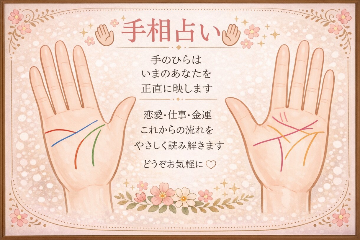 手のひらからのメッセージを読み取ります あなただけの手のひらのメッセージを読み取ります。 イメージ1