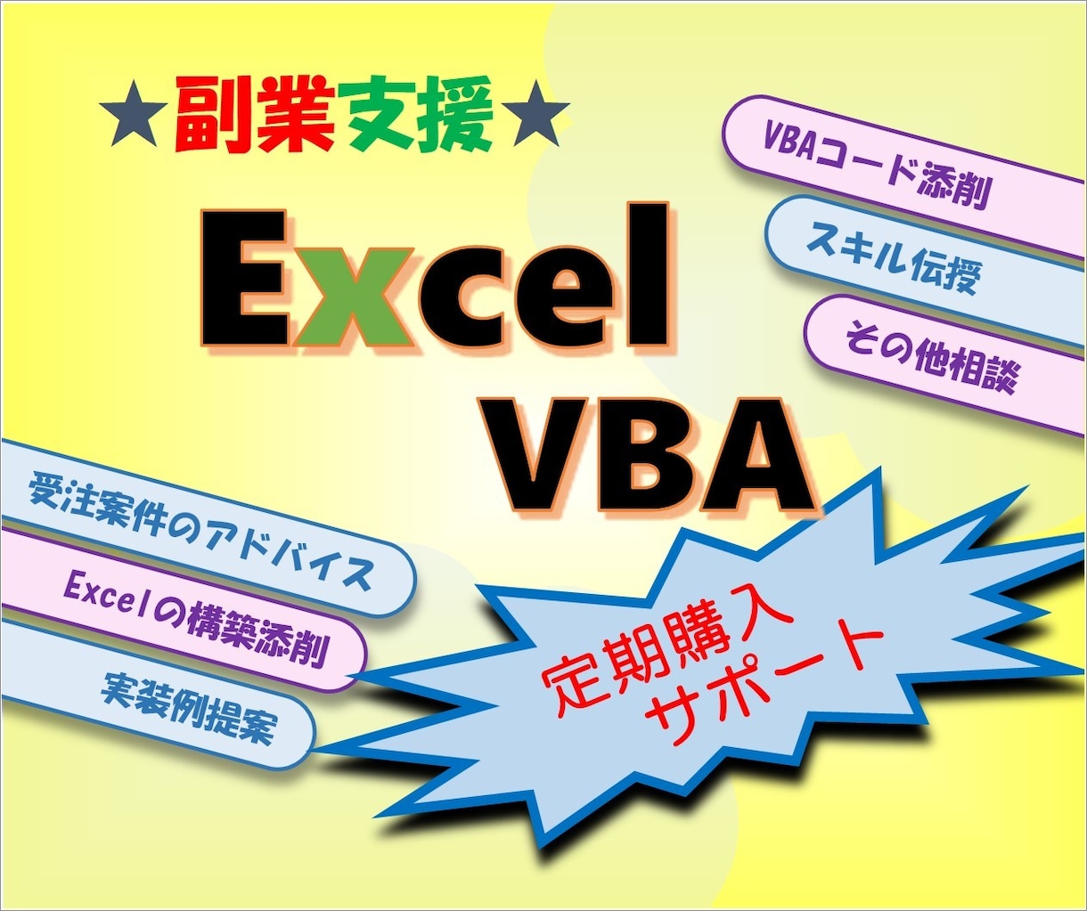 副業支援★VBA関連出品のサポートします ココナラトップレベルの開発技術であなたの出品を陰でサポート イメージ1