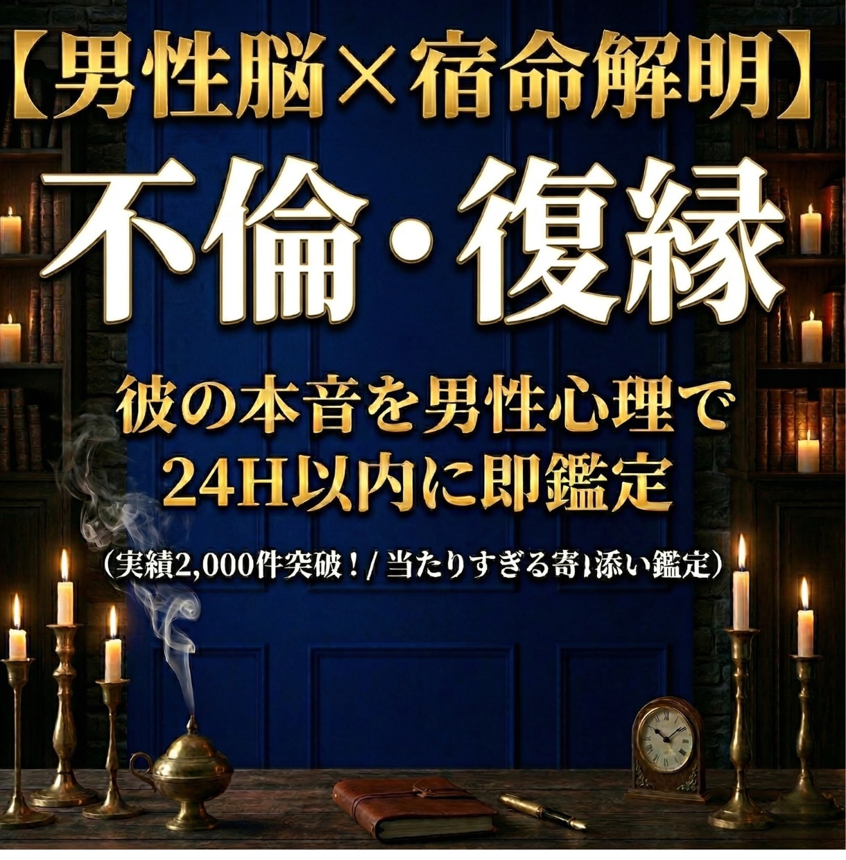 不倫・復縁 彼の本音を男性心理で24H以内鑑定ます 鑑定2000件超。寄り添い、彼の本音を男性心理で24H以内 イメージ1