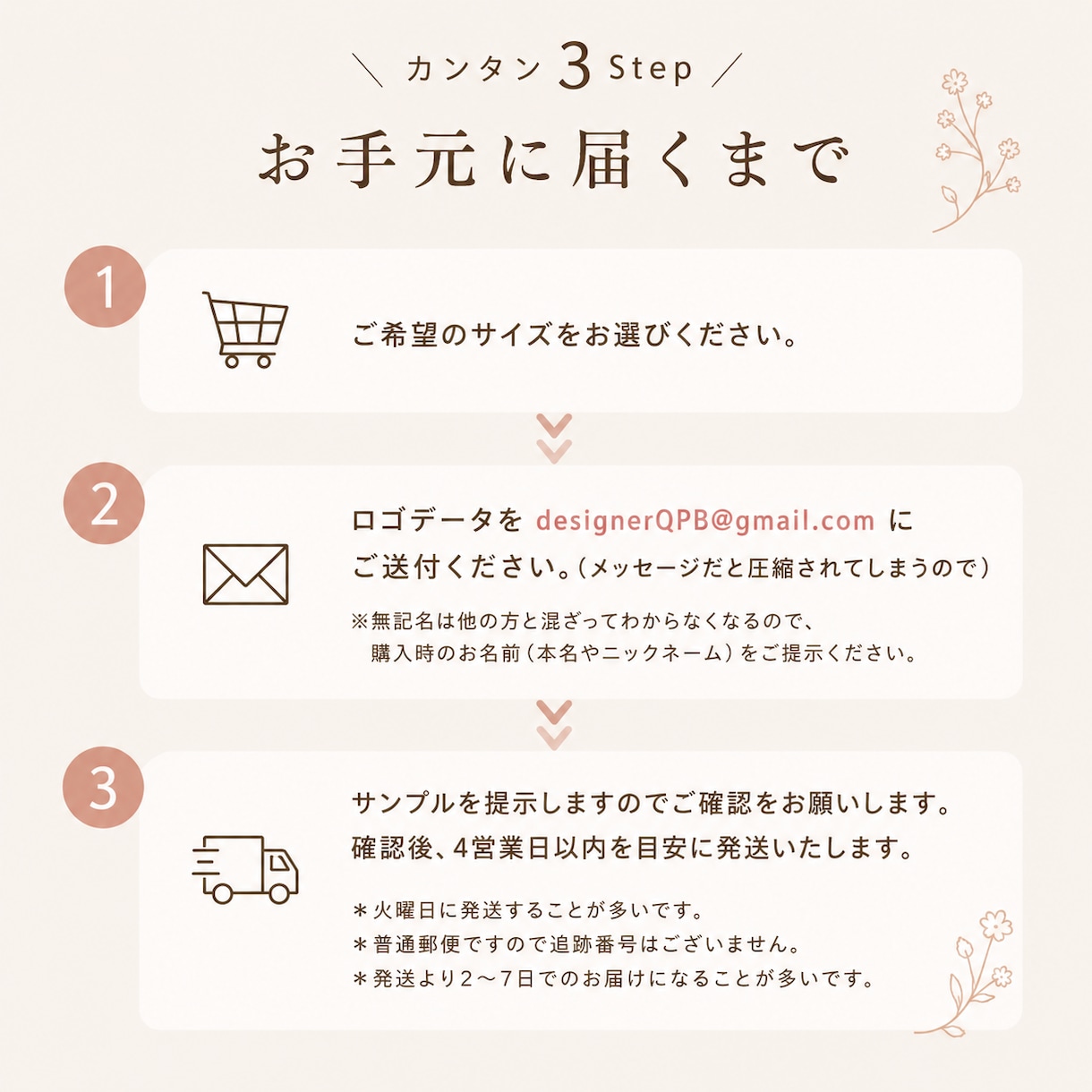 あなたのロゴでオリジナルスタンプ作ります 1秒で乾く！ 発送物やタグにポンと押すだけ！ イメージ4