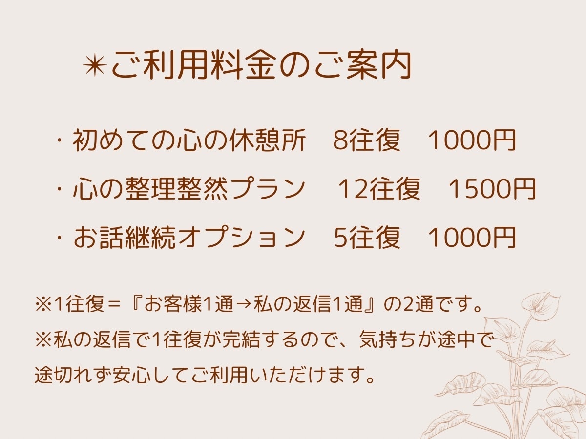 女性限定|頑張りすぎた心にそっと寄り添い共感します 心が痛くなる言葉は一切使いません イメージ3