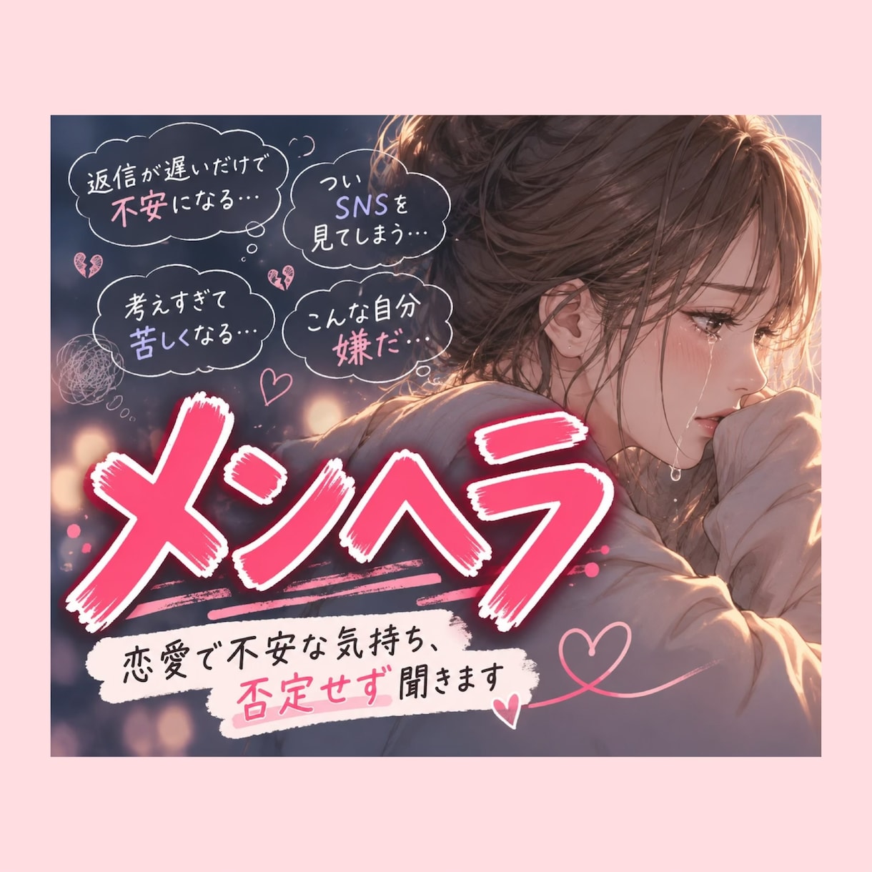 こんな自分が嫌だ！苦しさを一緒にほどきます 恋愛の不安や嫉妬、誰にも言えない気持ちも吐き出して〇 イメージ1