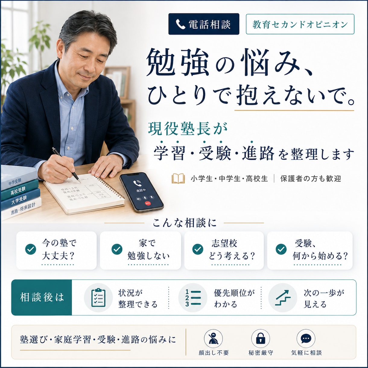 現役塾長が学習・受験・進路の悩みを一緒に整理します 小～高｜塾選び・家庭学習・受験・進路を現場の視点で考えます イメージ3
