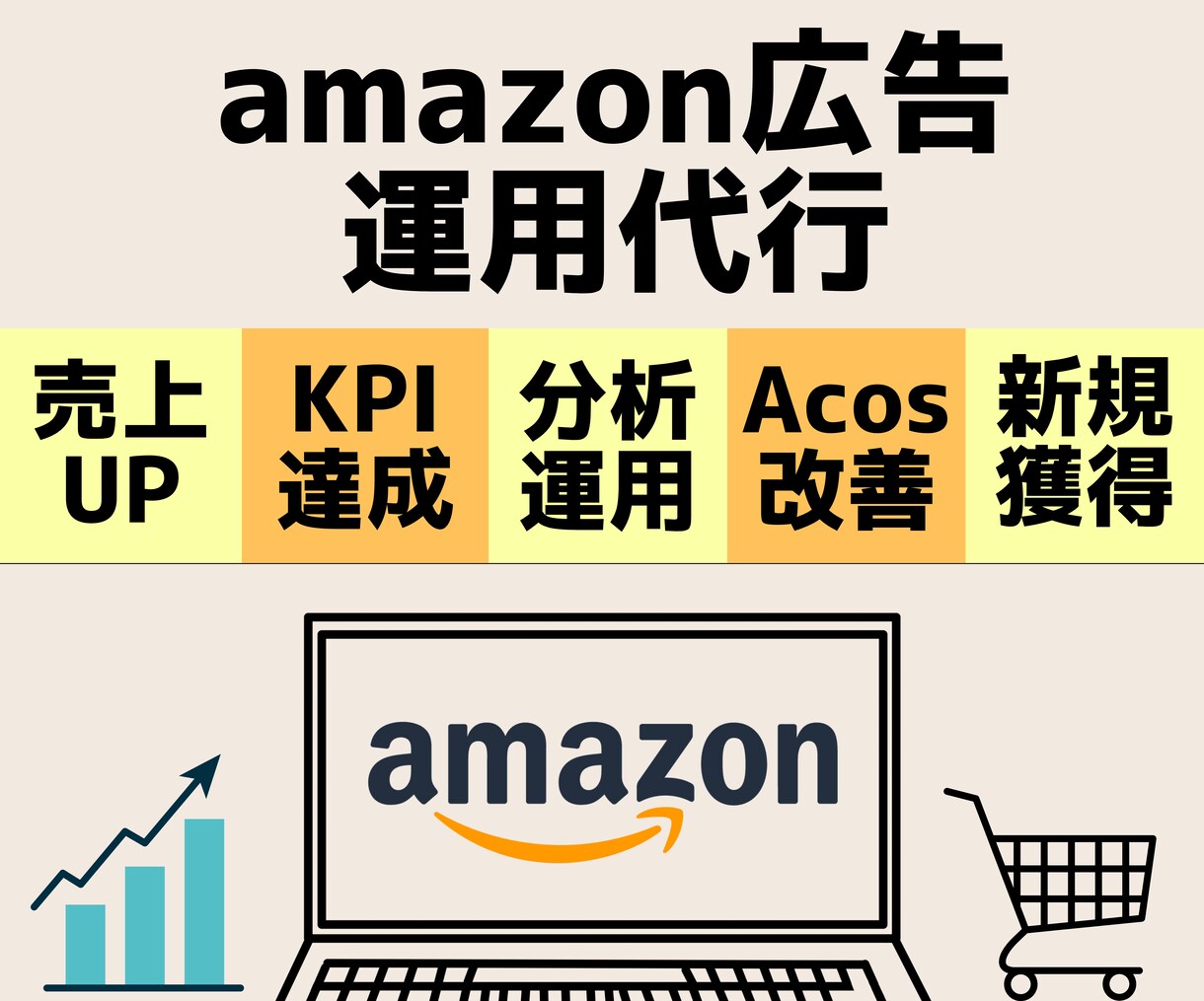 伸び悩んでる方向けにAmazon広告運用します Amazon始めたて、伸び悩んでる方に、運用代行いたします。 イメージ1