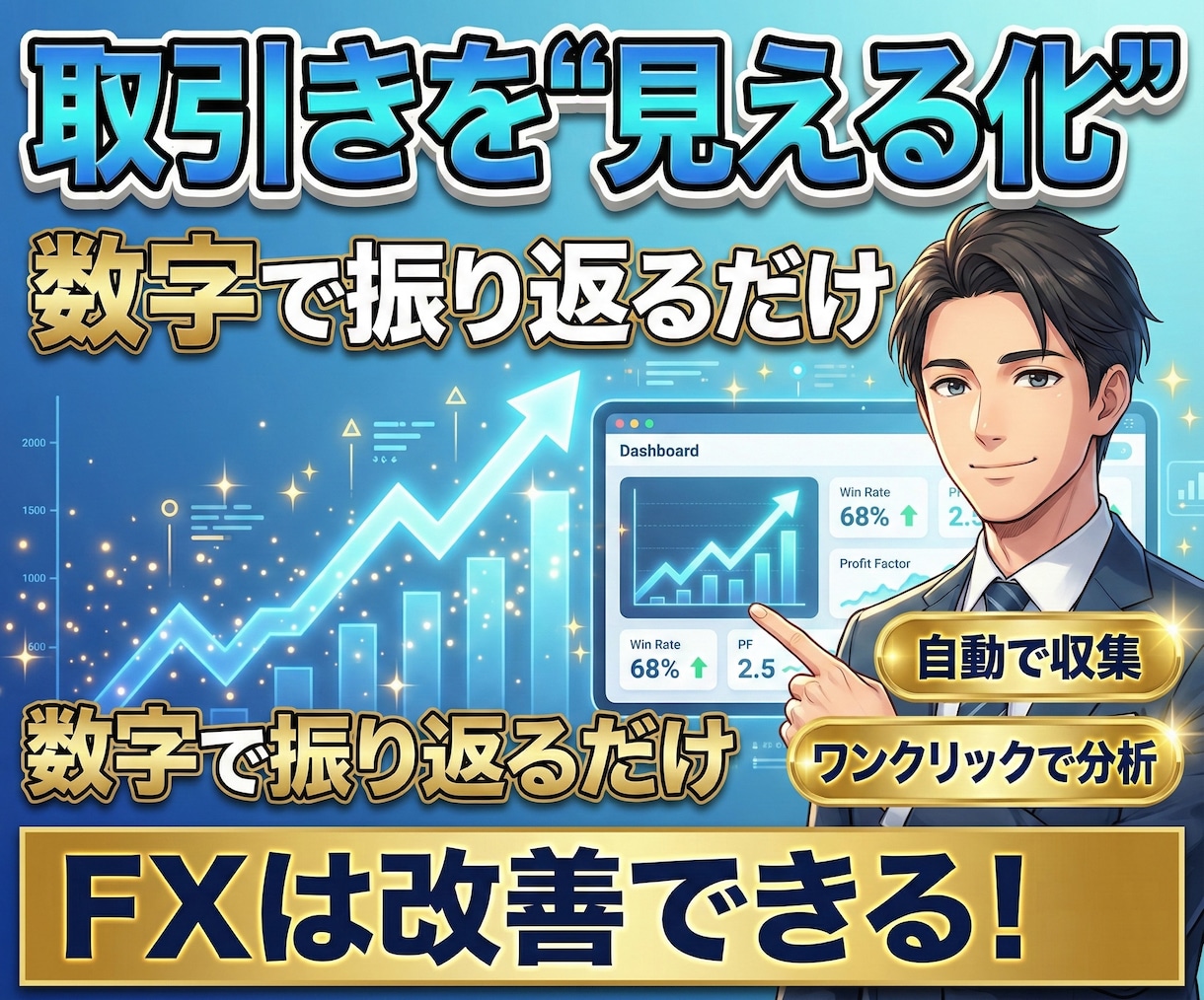 FX履歴を自動分析｜MT4全取引を可視化整理します 負けの原因を自動であぶり出す！取引履歴を整理して収支を改善 イメージ3