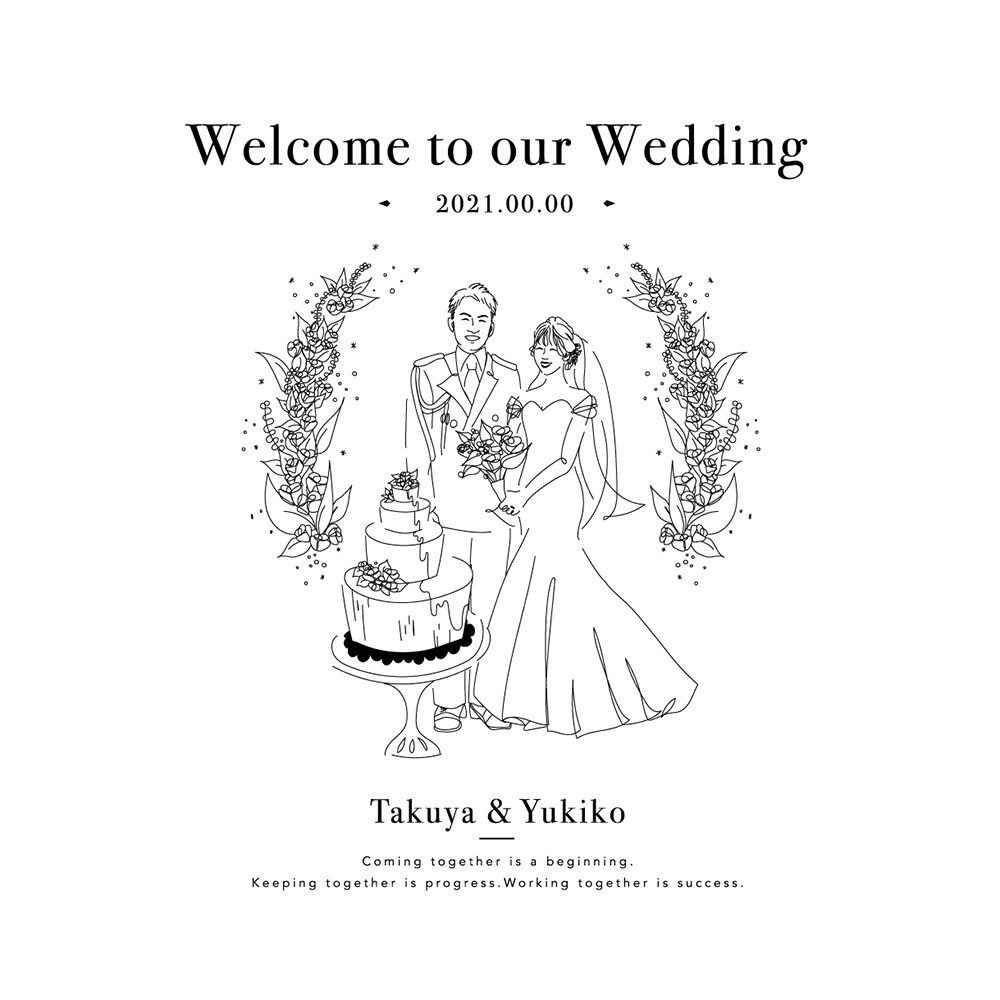 オシャレなイラストウェルカムボード賜ります オシャレな結婚式にぴったり！イラストウェルカムボードを制作♪ イメージ2