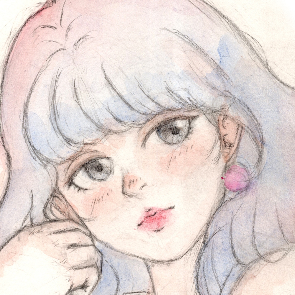 80'sアニメ風！鉛筆+水彩画　描きます 幅広い用途でご利用可能　原画プレゼント(送料無料)も可 イメージ2