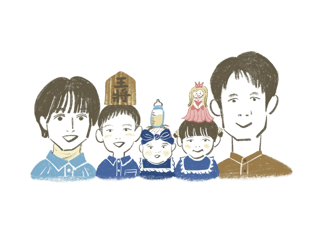 お気に入りを頭上に◎色鉛筆タッチで似顔絵描きます かたくない、ゆるい、楽しそう、親近感がモットーです。 イメージ1