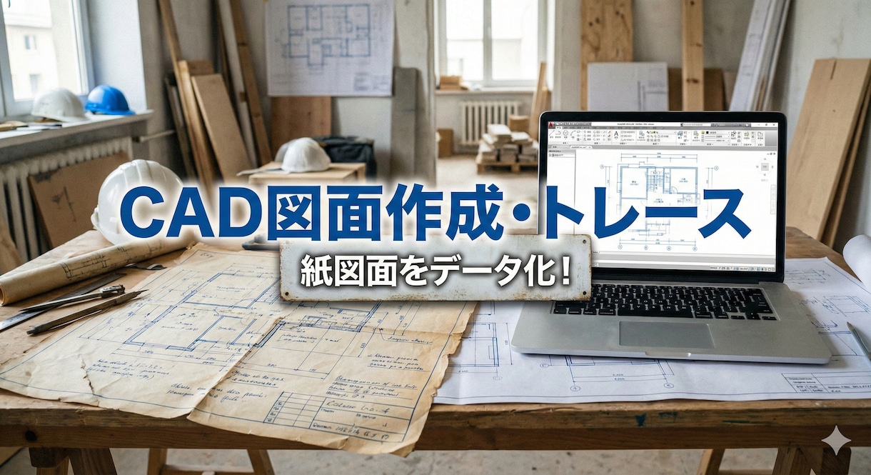 建設業歴10年以上！手書き図面をCAD化します 紛失したくない「紙図面」を、現役プロが正確に電子データ化。 イメージ1