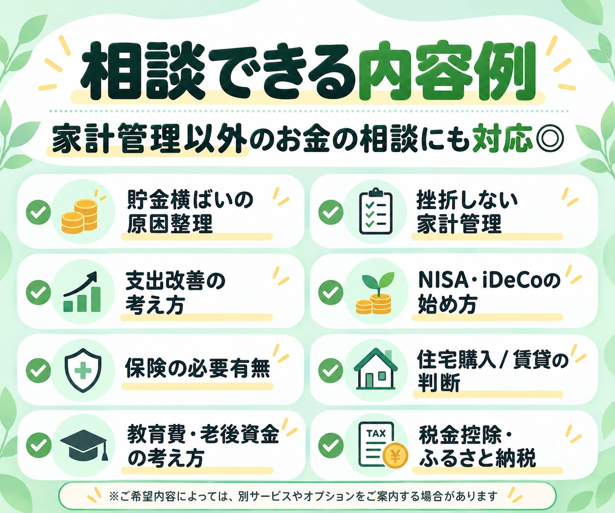 実績多数プロFP！！家計管理や支出改善教えます 30〜90分◎家計簿など詳細準備なしでもOK♪貯蓄習慣を実現 イメージ3