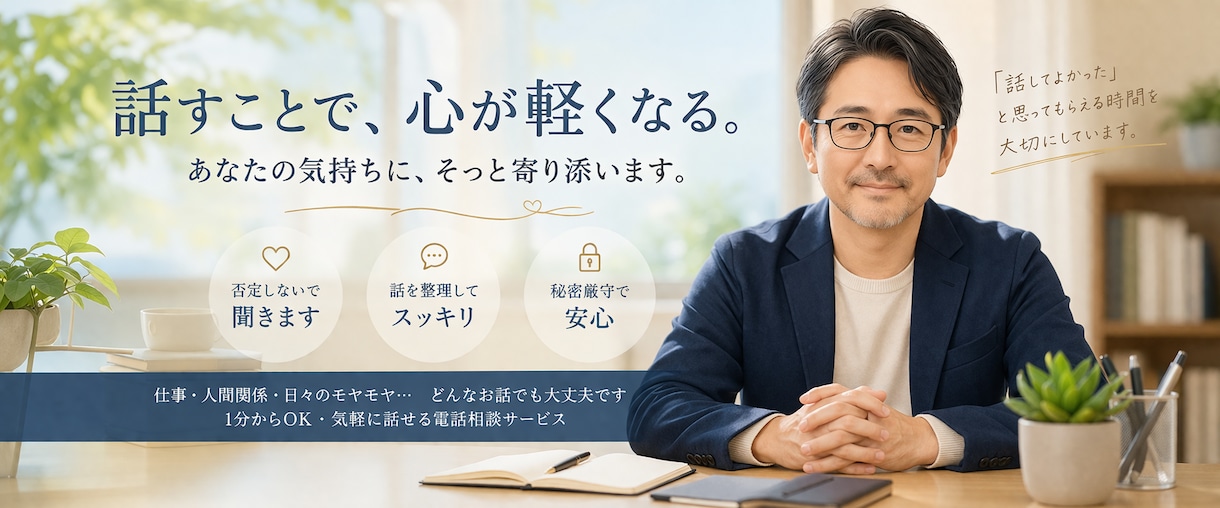 今すぐ｜仕事の悩み・愚痴、すべて優しく聞きます 仕事・人間関係・他で悩み苦しんでいる方、お気持ちを整理します イメージ2