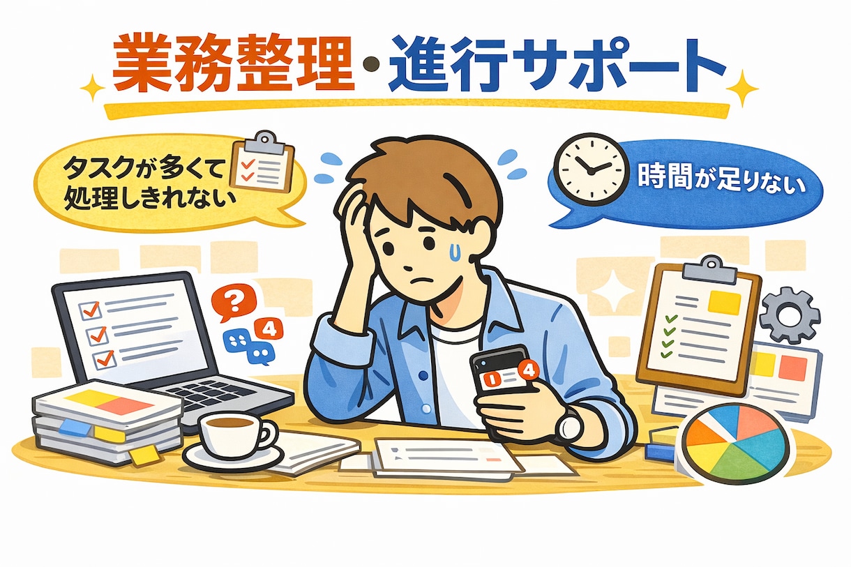 進行管理・業務整理サポートします 必要に応じて継続対応も可能です イメージ1