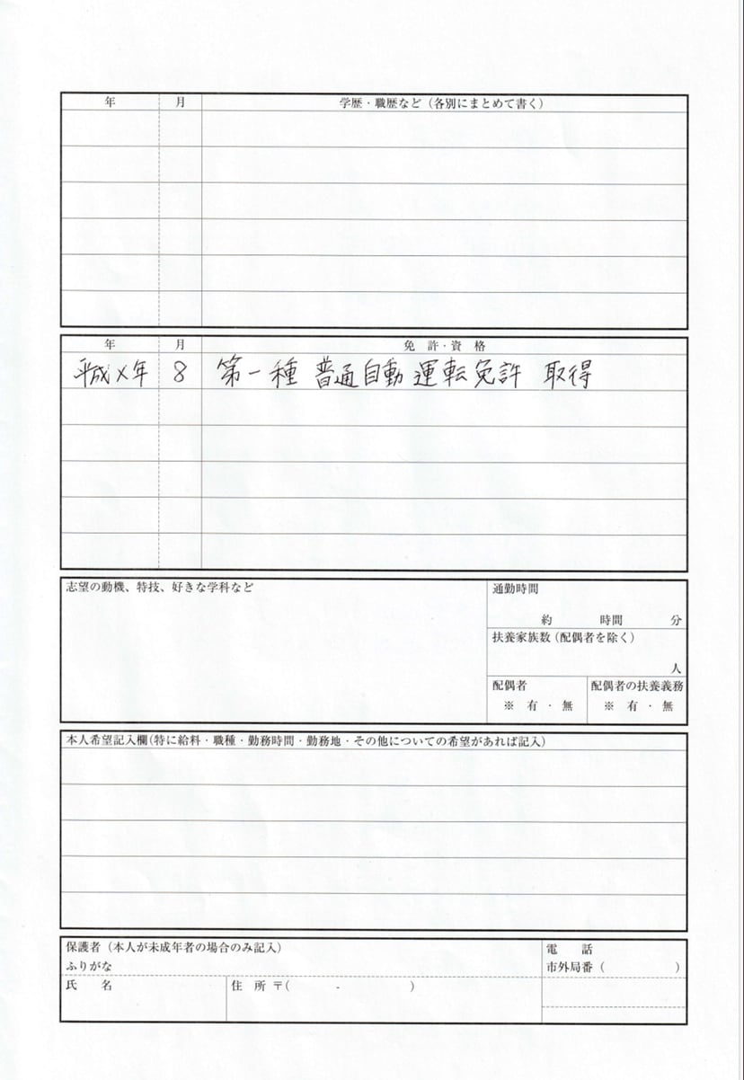 履歴書の代筆致します 1文字1文字、丁寧に書きます！ イメージ3