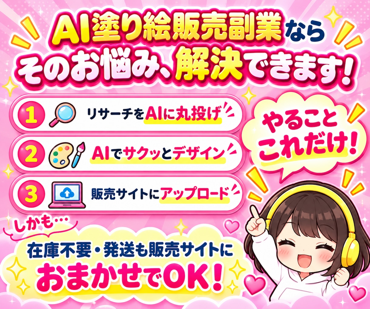初心者でもAIで簡単！塗り絵作成＆販売方法教えます 在庫なし・発送なし！簡単作業で今日から始められる副業です イメージ4