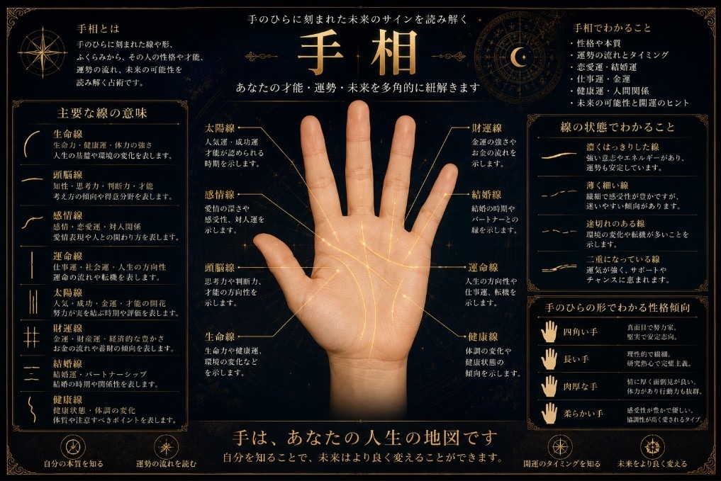 手のひらが語る、本当のあなたと未来を占います 手相鑑定｜手のひらに刻まれた運命を読み解く イメージ1