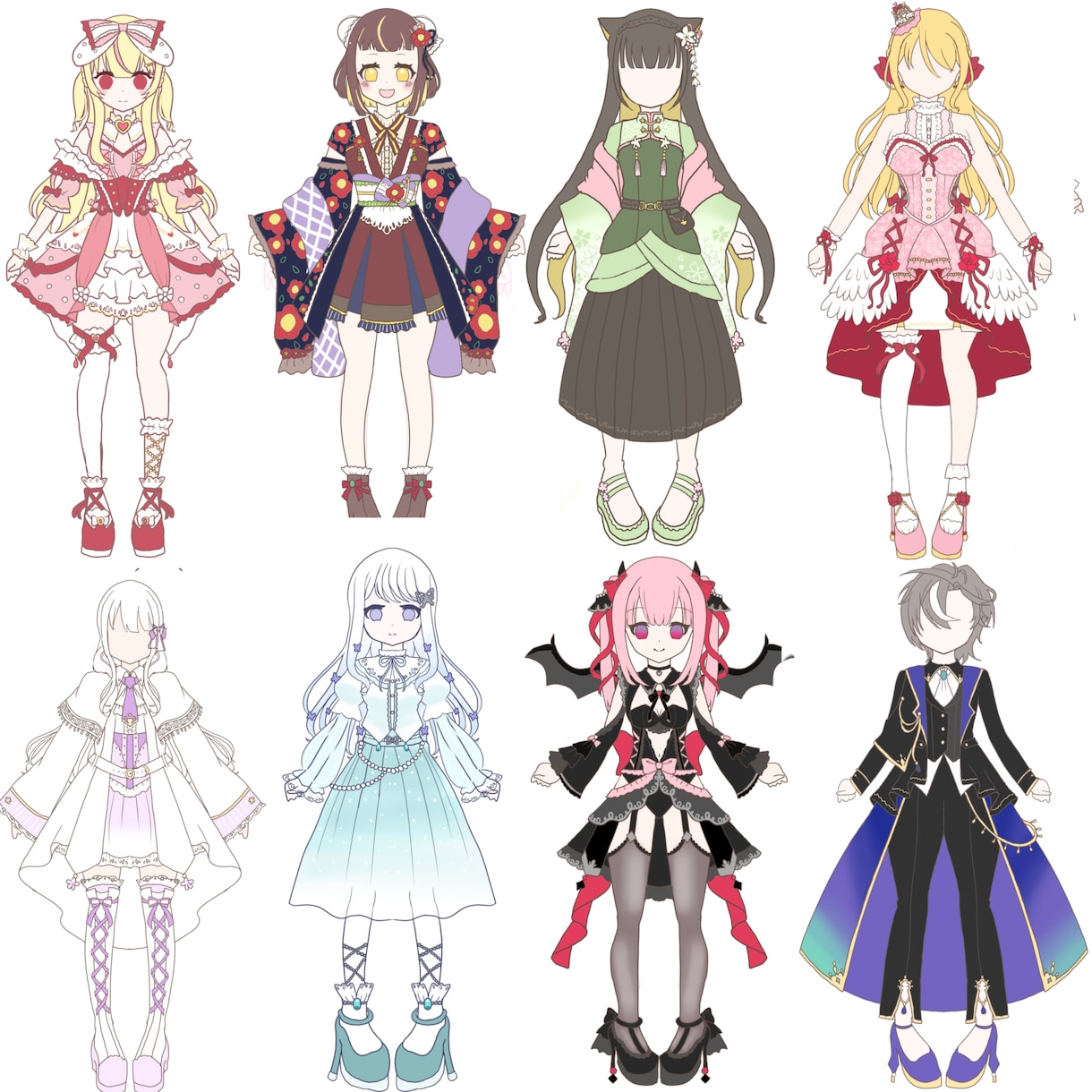 衣装やキャラクターのデザイン資料作ります 新衣装や絵師さんに送る 