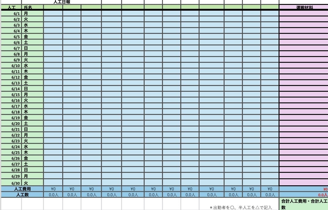 土木業向け日報・月報Excel作成します 現場経験を活かした日報・月報自動集計Excelです イメージ1