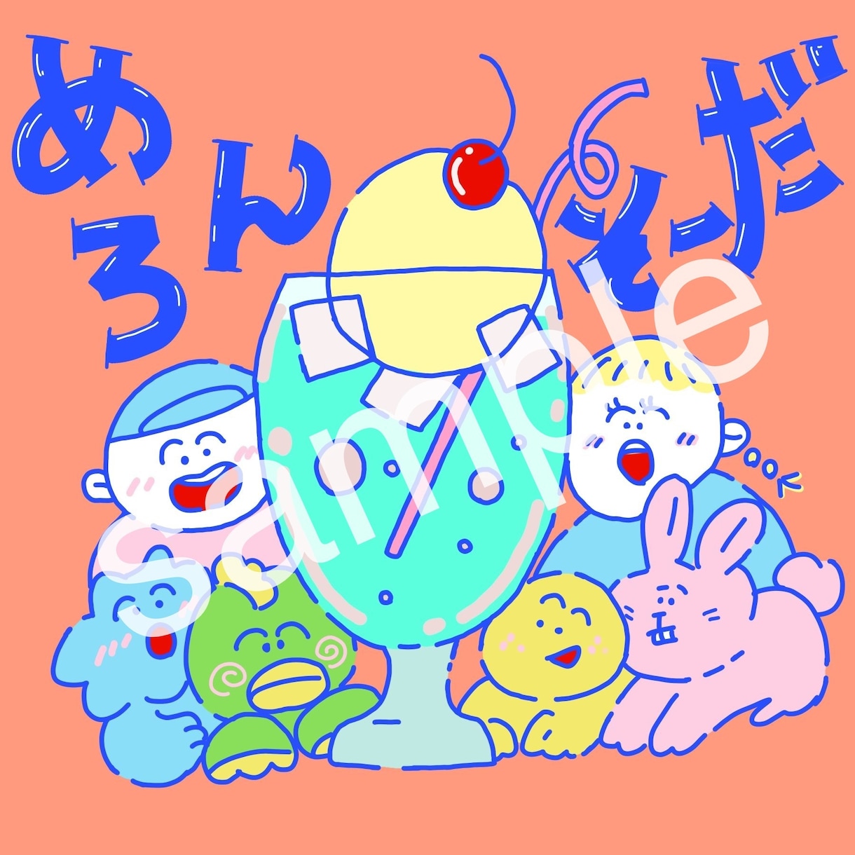 らしさを詰め込み昭和レトロでポップな似顔絵描きます アイコン、ウェルカムボード、サプライズなどにおすすめです イメージ4