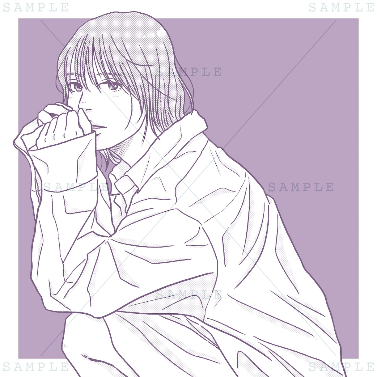 シンプル×繊細な人物イラストを描きます SNSアイコン・プレゼント用等お気軽にご相談ください＾＾ イメージ7