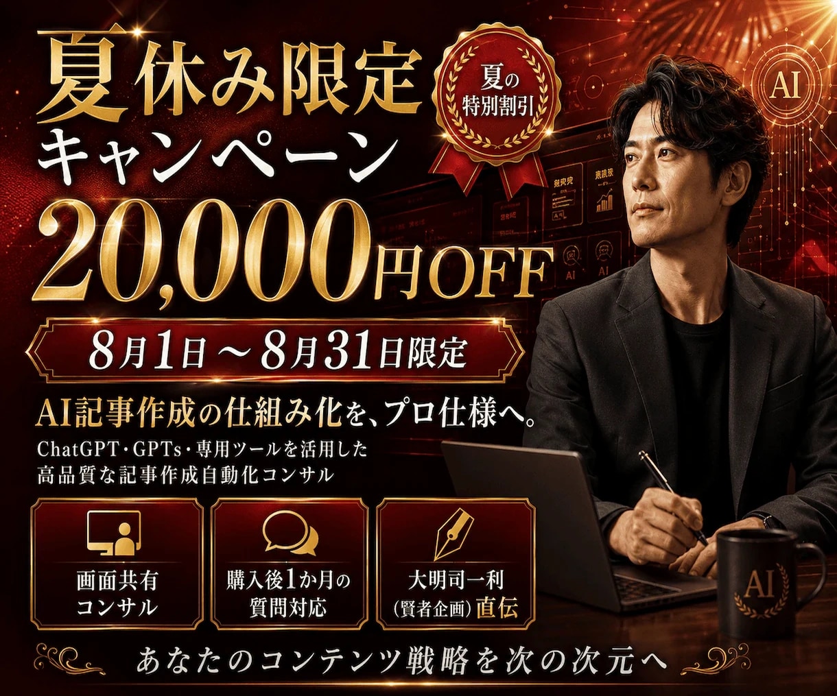 ChatGPT記事作成自動化完全サポートします 1か月間サポート!プロアフィリエイターがSEO記事量産伝授 イメージ1