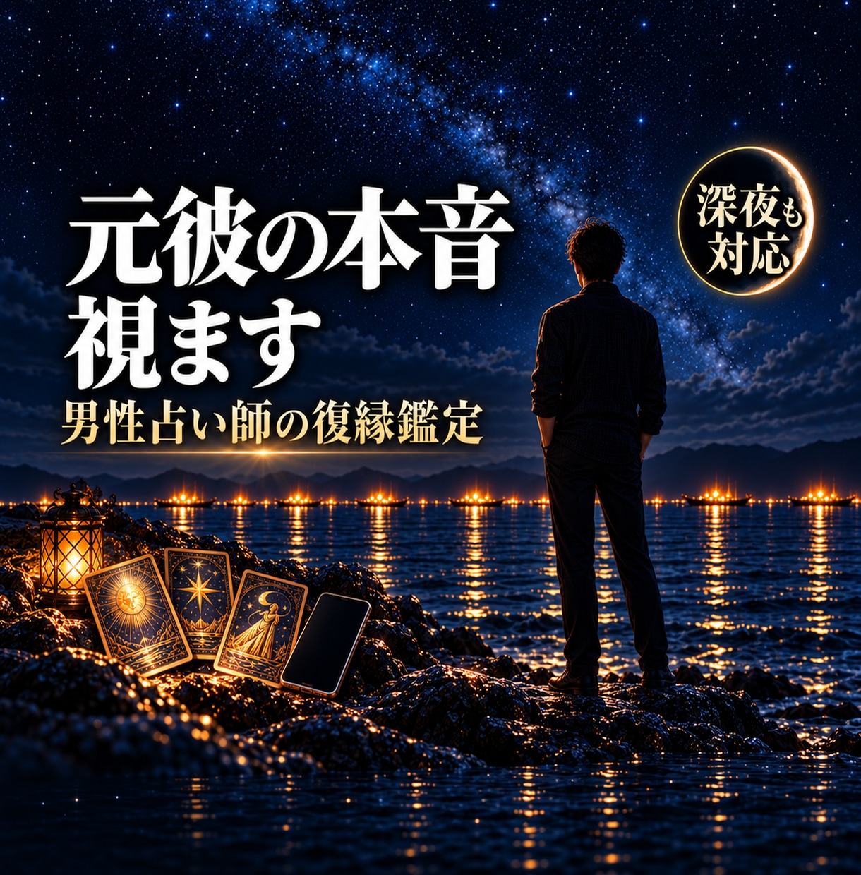 男性目線で、元彼の本音と復縁の可能性を視ます 音信不通・ブロック・自然消滅｜霊視タロットで視ます イメージ1