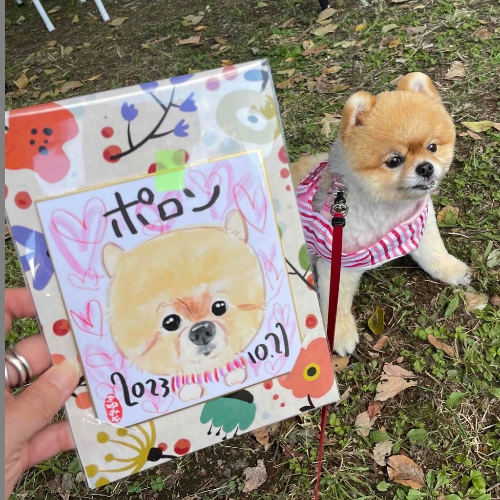 母の日！花柄フレーム付水彩手描き似顔絵かきます プレゼントにプラス！花束にプラス！贈り物にも最適な似顔絵だよ イメージ2