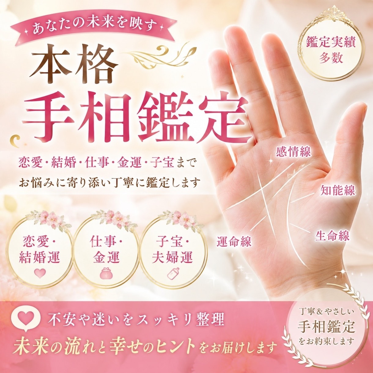 あなたに訪れる幸せのタイミングを見ます 手相であなたの転機・チャンスの時期を読み解きます！ イメージ1
