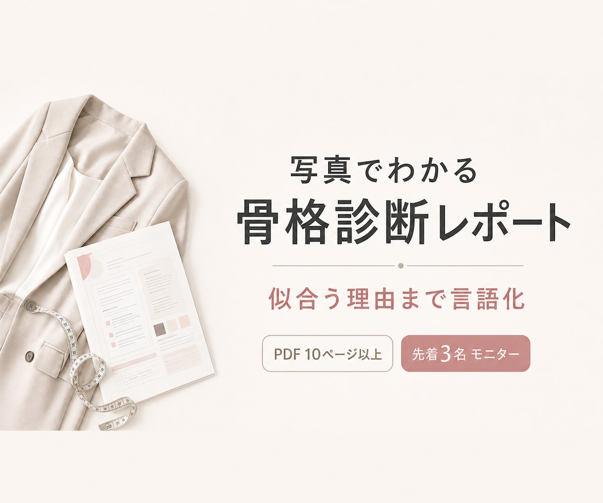 写真で骨格タイプと似合う服を診断します タイプ名だけで終わらない。服選びの理由がわかる診断です イメージ1