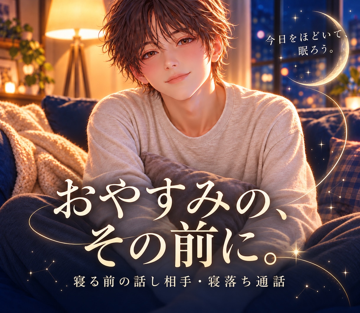 君が眠るまで…☪︎ おやすみ前の話し相手になります あなたの言葉が、穏やかな寝息に変わるまで✨雑談大歓迎 イメージ1