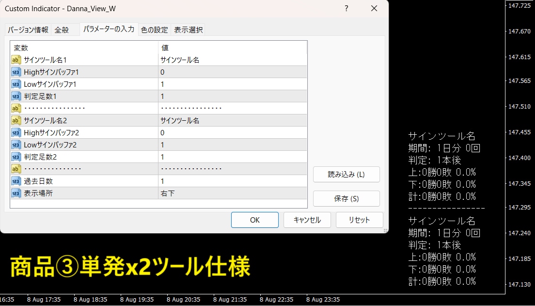 MT4用サインツールのサインを拾い勝率を表示します このツールを使えば検証が楽しくなります！ イメージ3