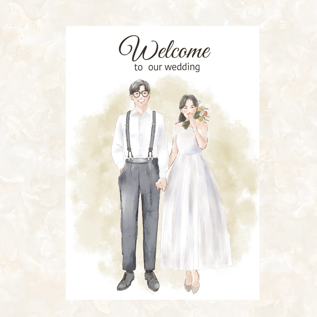 柔らか水彩タッチのウェルカムボード描きます ウェルカムボード|両親贈呈|結婚式|結婚記念日 イメージ2