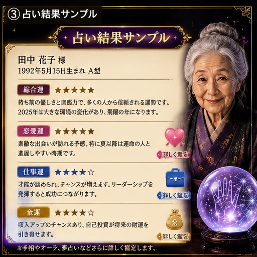 占いばばが視るあなたの運勢みます 今話題の、稼げるAI占いプロンプト販売 イメージ3