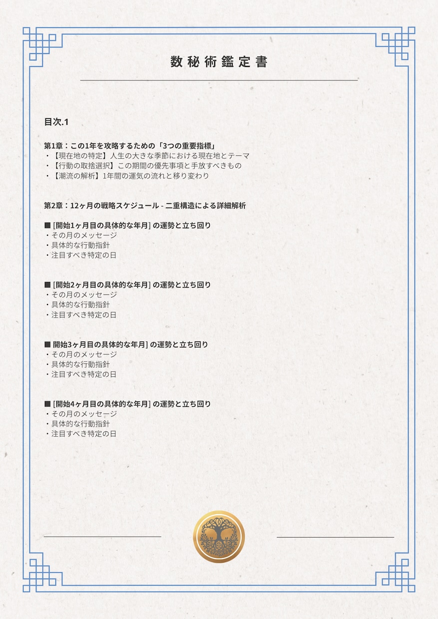 数秘術┃1年分の鑑定書。仕事恋愛並走サポートします 12,000万字超＋相談＋最大3週間の伴走で1年の設計を！ イメージ2