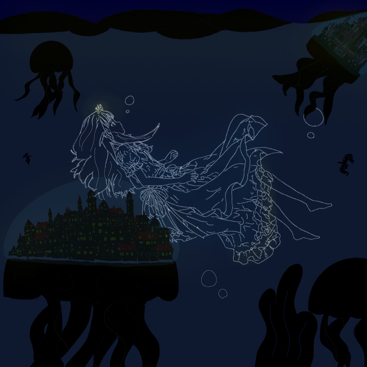 幻想的で雰囲気のある世界観を描きます 幻想的な雰囲気のイラストを制作します。 イメージ2
