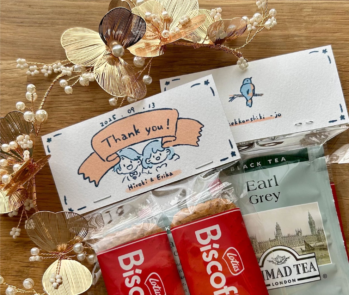 結婚式プチギフトタグ作ります （データor印刷20枚）オリジナルタグで可愛いギフトに！ イメージ1